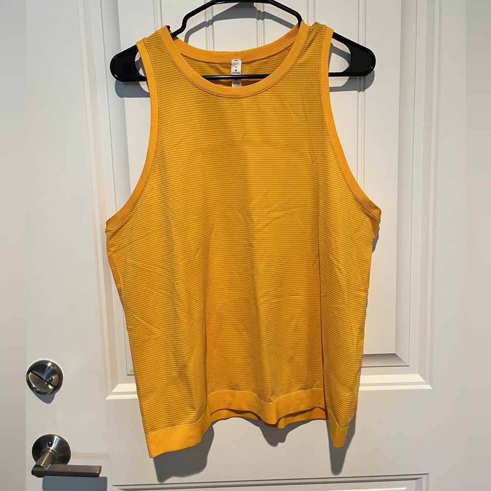 Lululemon Swifty Tank- Yellow Striped, size 12